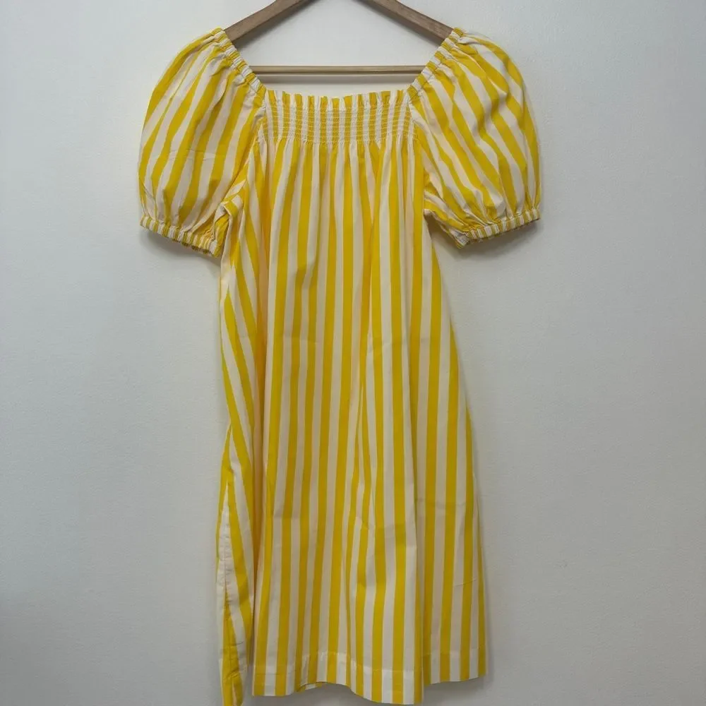 Crewcuts Girl’s Striped Dress Yellow and White Size 14